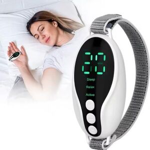 Sleep Aid Wristband with LED Display - White and Gray